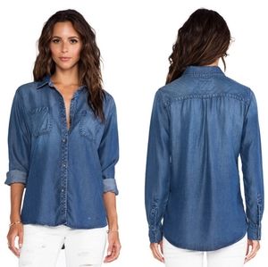 Rails Chambray Button Down Collar Long Sleeve
